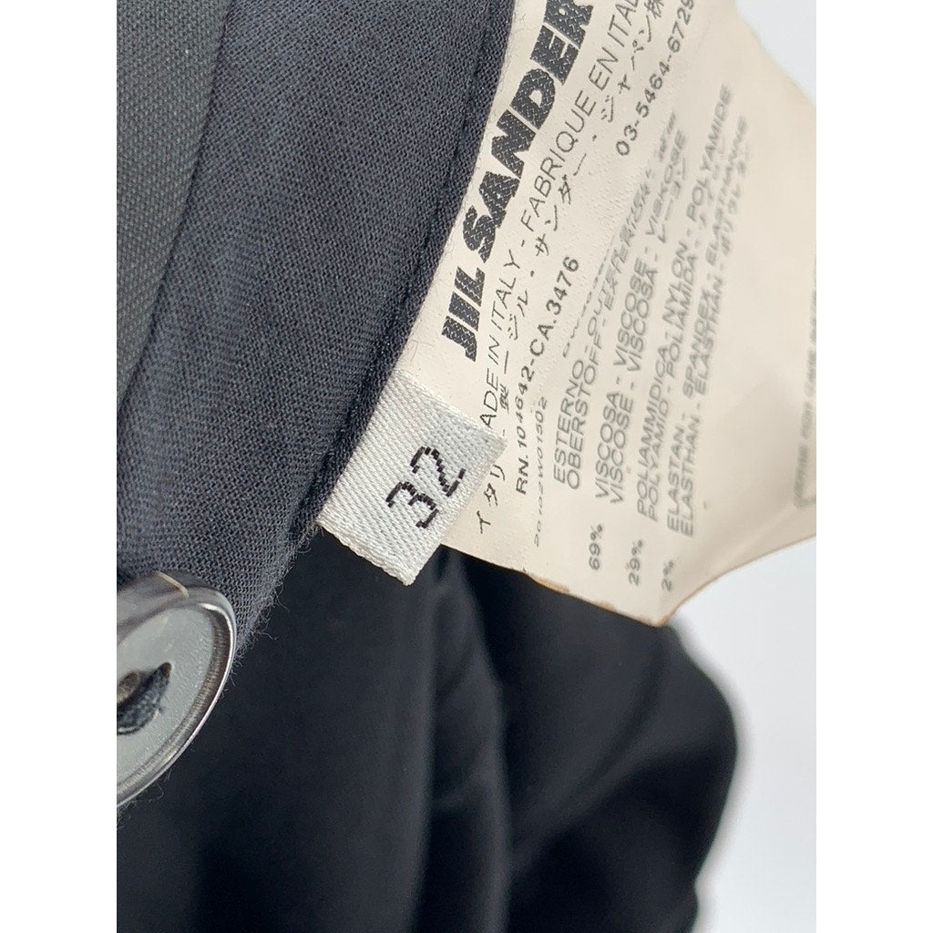 JIL SANDER Women's Black Solid High-Rise Skinny-Leg Cuffed Pant SZ 32(US2)