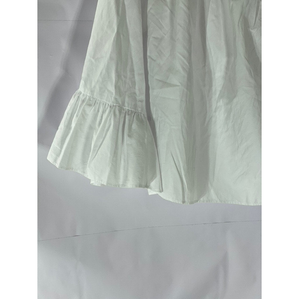 ATMOSPHERE Women’s White Off-The-Shoulder Long Sleeve Ruffle Top SZ 6