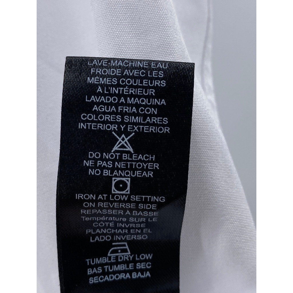 TOM BAINE Men’s Bright a white Slim-Fit Button-Up Short Sleeve Shirt SZ M