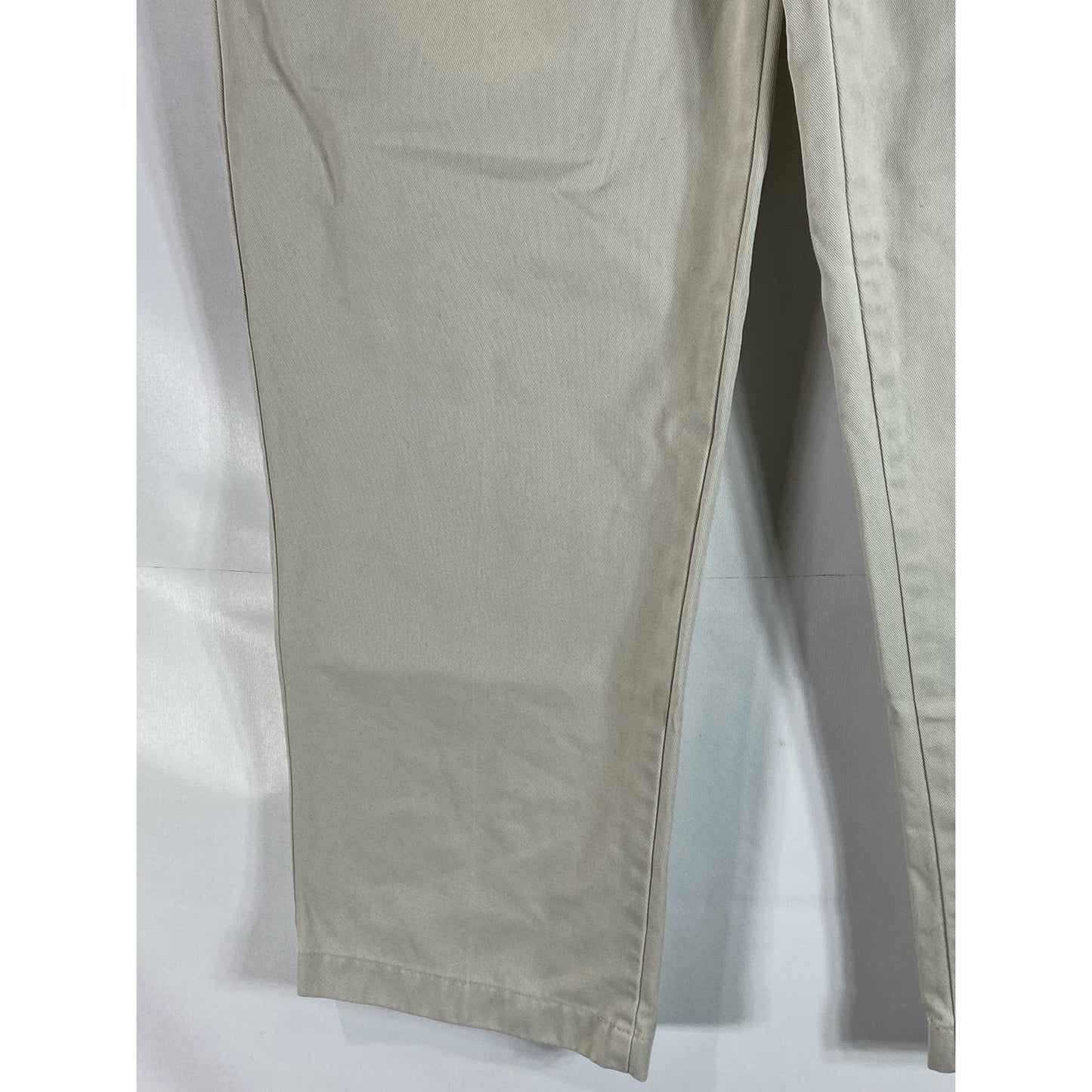 LANDS' END Men's Light Stone Traditional-Fit Pleated Chino Pant SZ 32X30