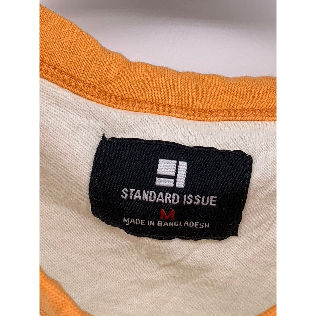 STANDARD ISSUE Women's Cream-Orange Crewneck Cowboy Graphic Short Sleeve Top SZM