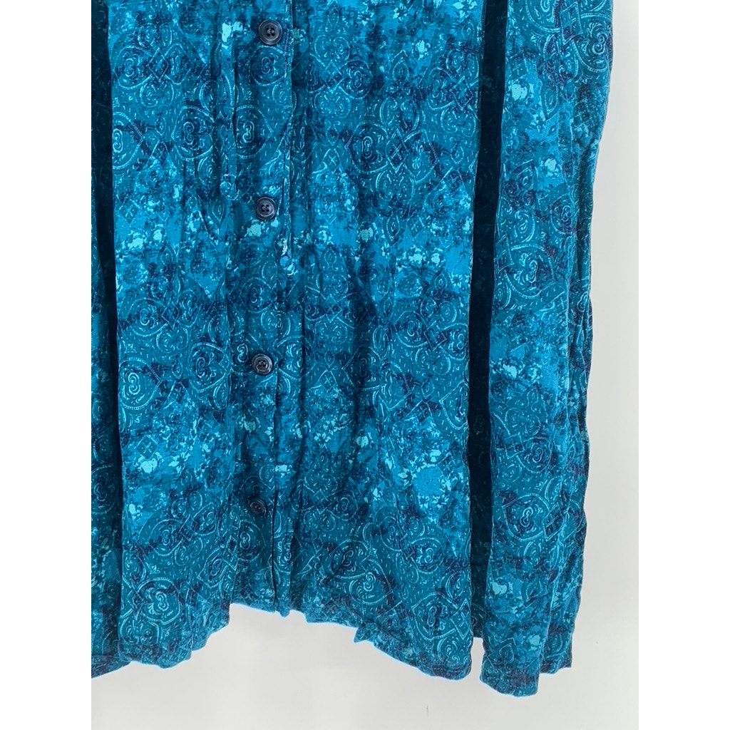 LULAROE Women's Blue Printed Pull-On Midi Skirt SZ XL