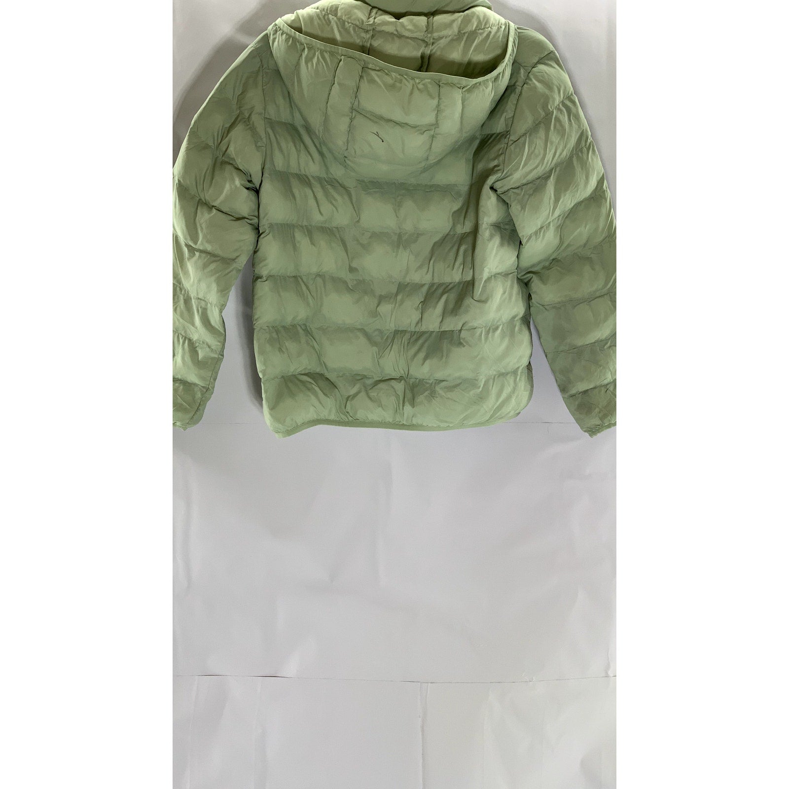 UNIQLO Kid's Light Green Puffer Hooded Warm Padded Zip-Up Jacket SZ 11-12