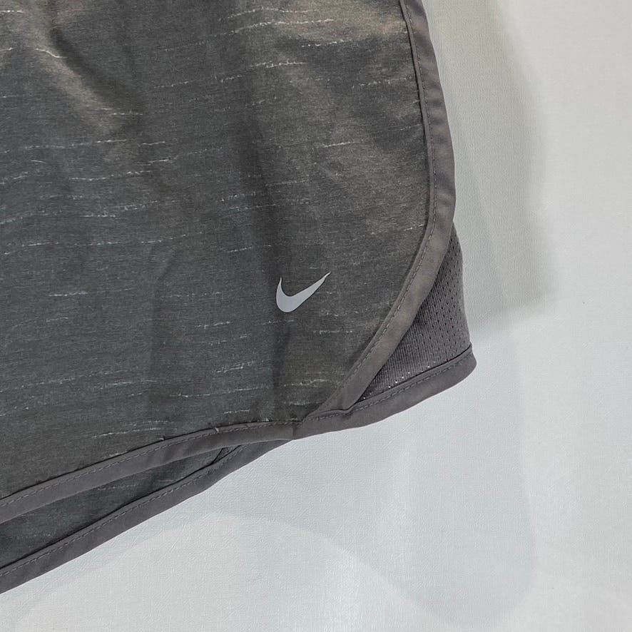 NIKE Women’s Gunsmoke Wolf Gray Dri-FIT Brief-Lined Tempo Running Shorts SZ L