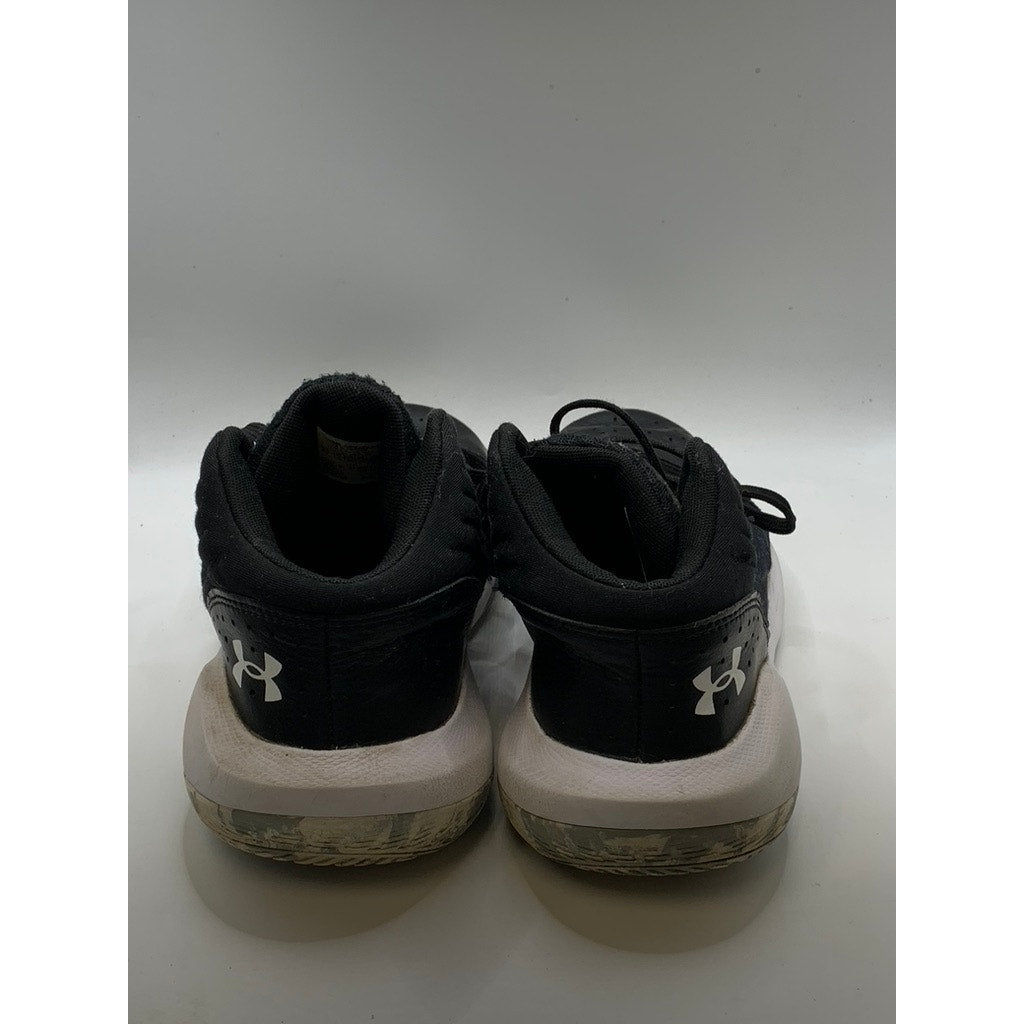 UNDER ARMOUR Kids Black-White Basketball Sneakers SZ 7Y