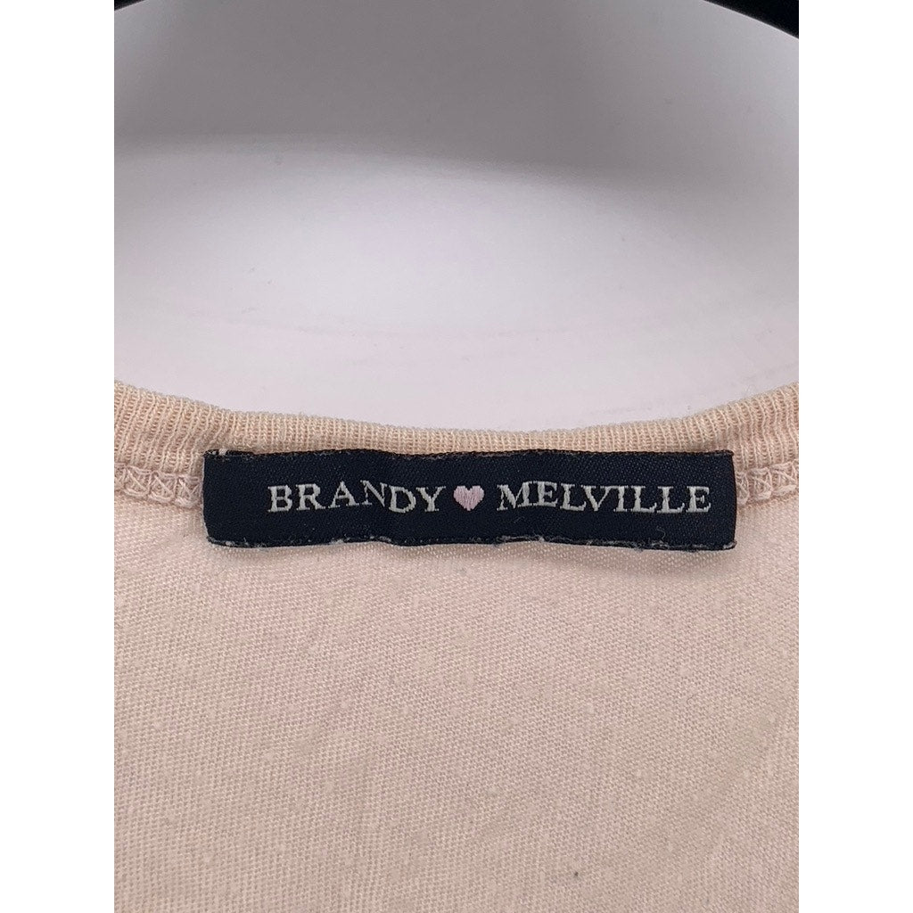BRANDY MELVILLE Women's Beige Scoop-Neck Lightweight Muscle Tank Top SZ OS