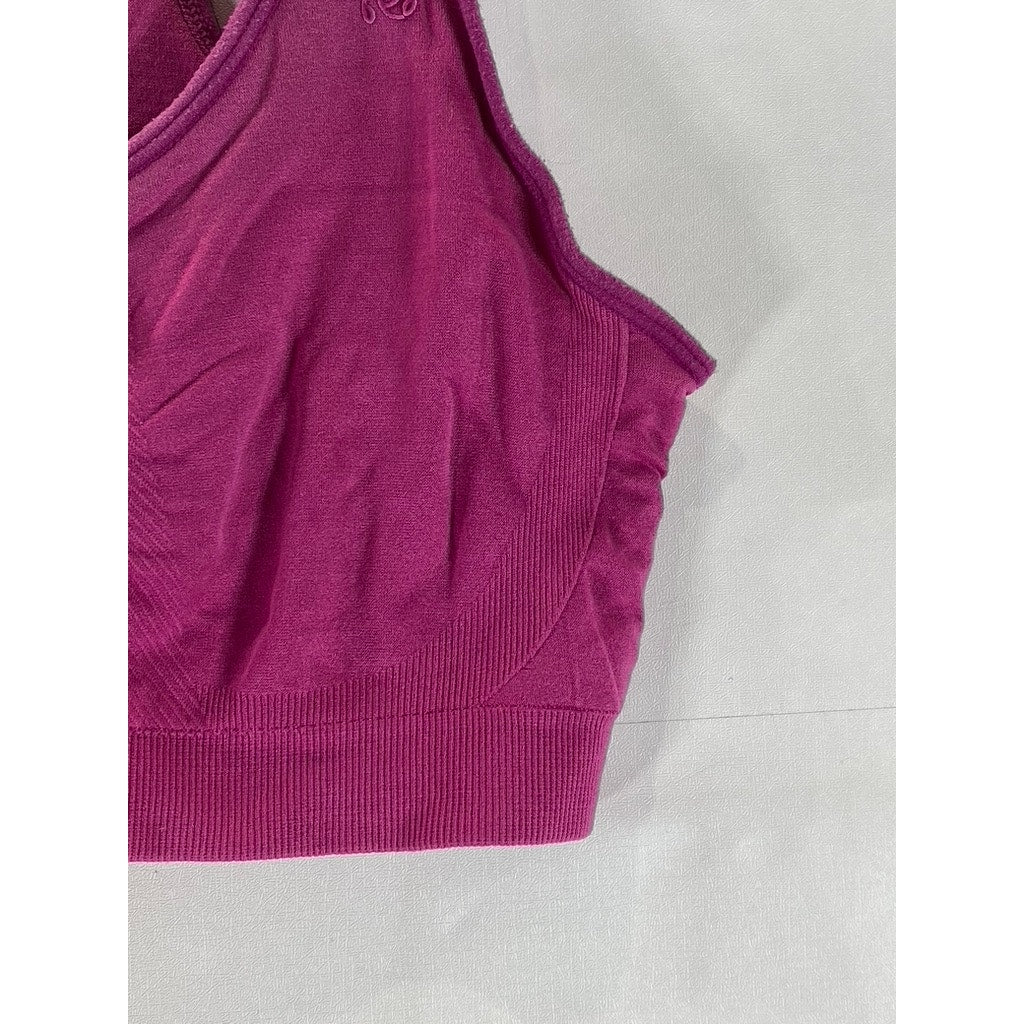WOMEN'S Fuchsia Solid Breathable Racerback Sports Bra SZ S