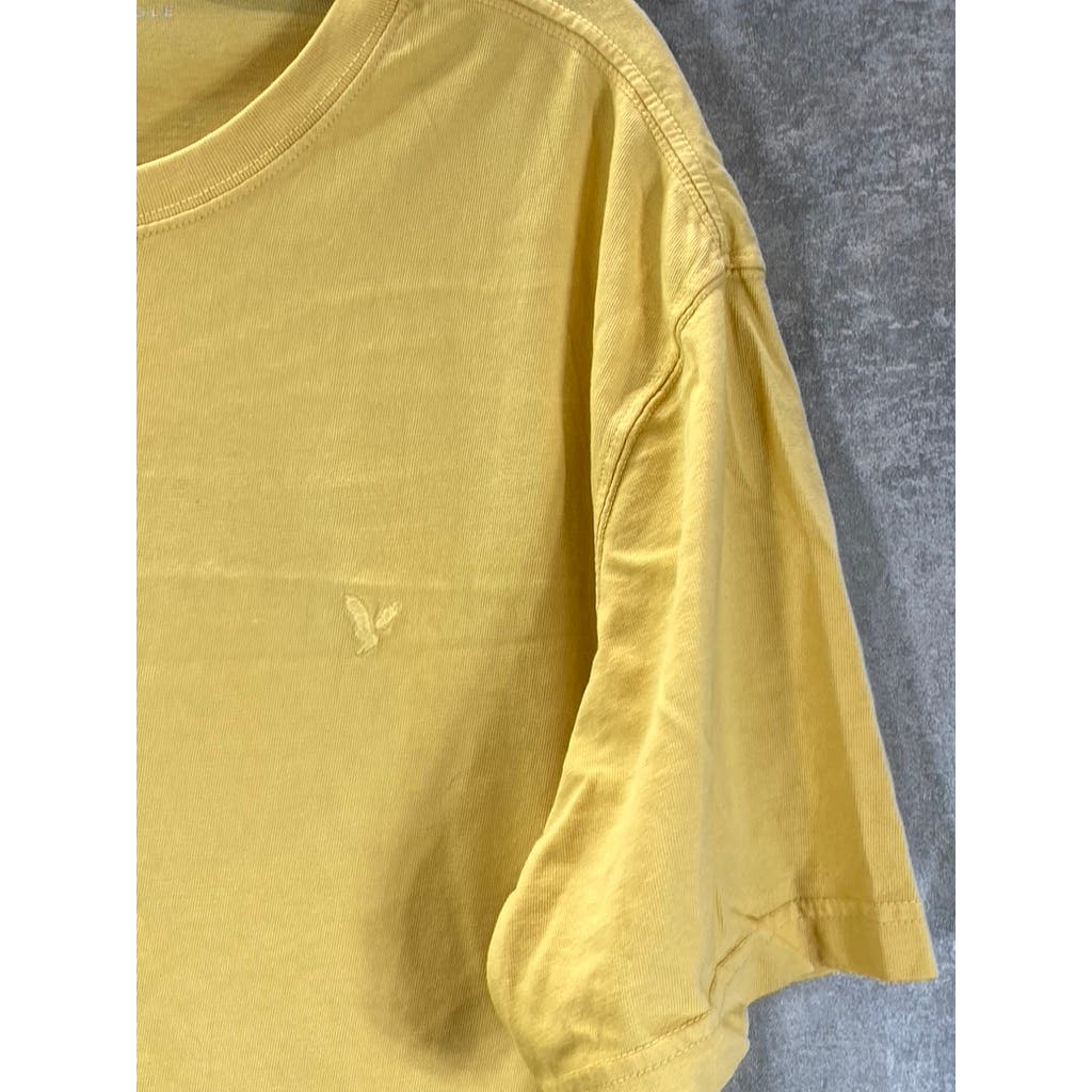 AMERICAN EAGLE Men's Yellow Crewneck Super Soft Standard-Fit T-Shirt SZ L