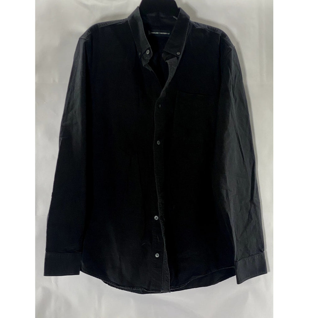 EVERLANE Men's Tall Black Solid Uniform Regular-Fit Button-Up Shirt SZ XL/T