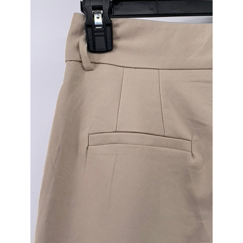 LUCY WANG Women's Beige Solid High-Rise Slim-Leg Pant SZ XS