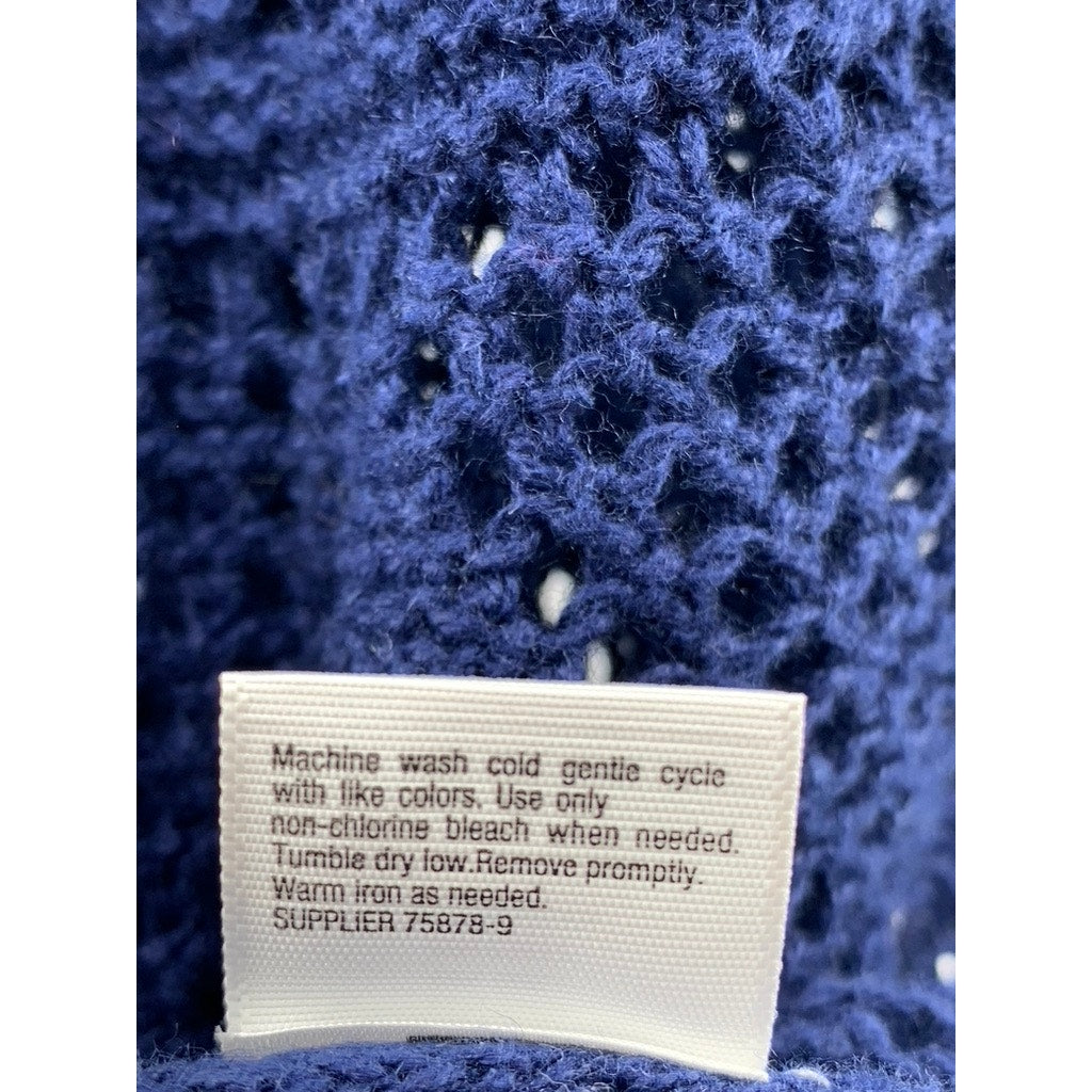 UNBRANDED Women's Navy Open Knit Open Front Cardigan SZ OS