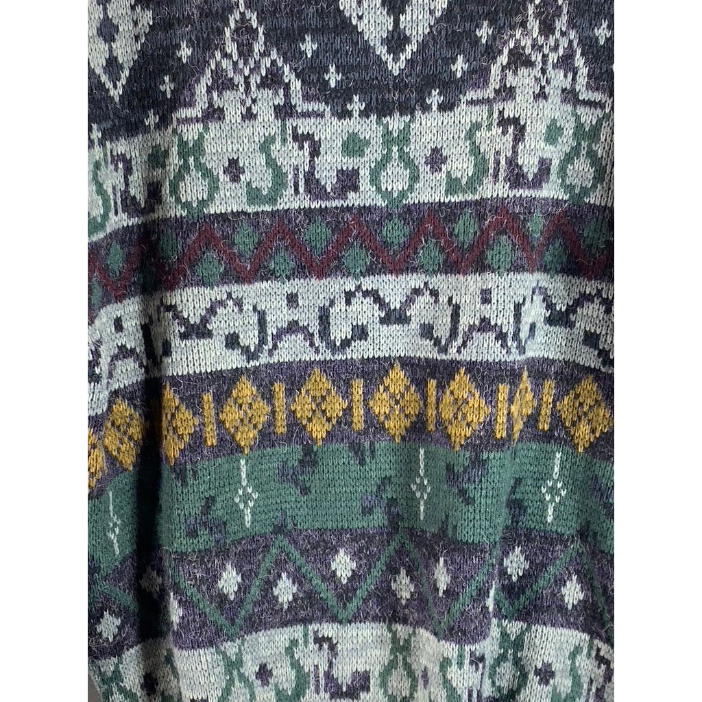 THE MEN'S STORE At Sears Men's Multi Printed Vintage Crewneck Knit Sweater SZ L