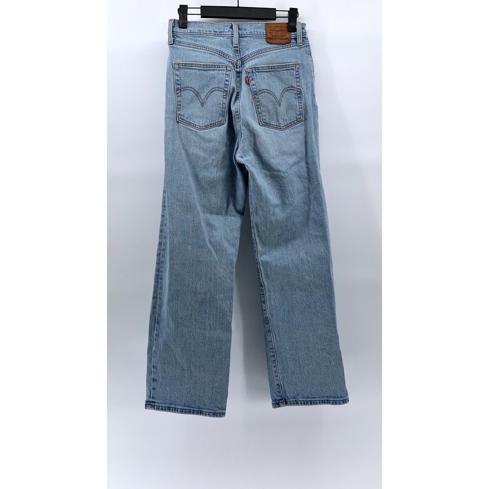 LEVI'S Women's Light Wash Denim Ribcage Straight Ankle Button-Fly Jeans SZ 27