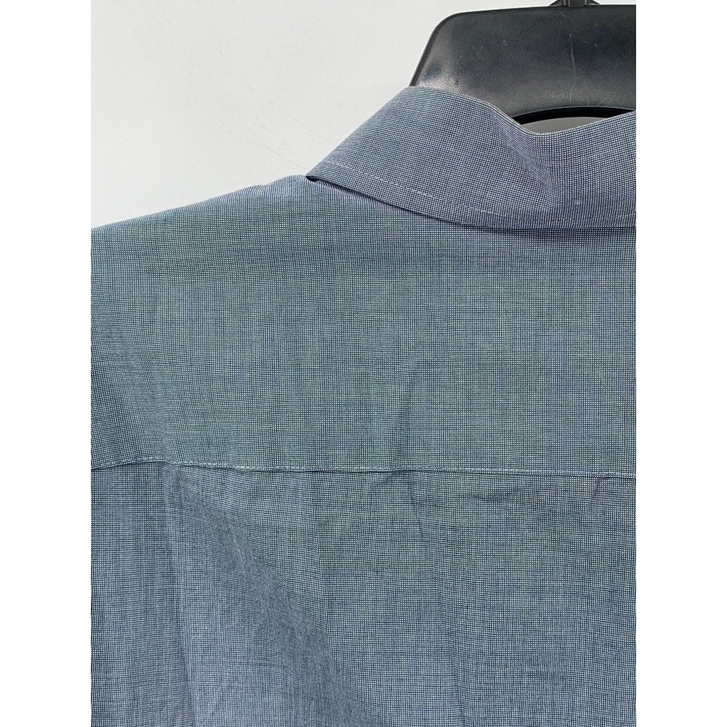 UNTUCKIT Men's Blue Regular Fit Monterra Button-Up Shirt SZ L