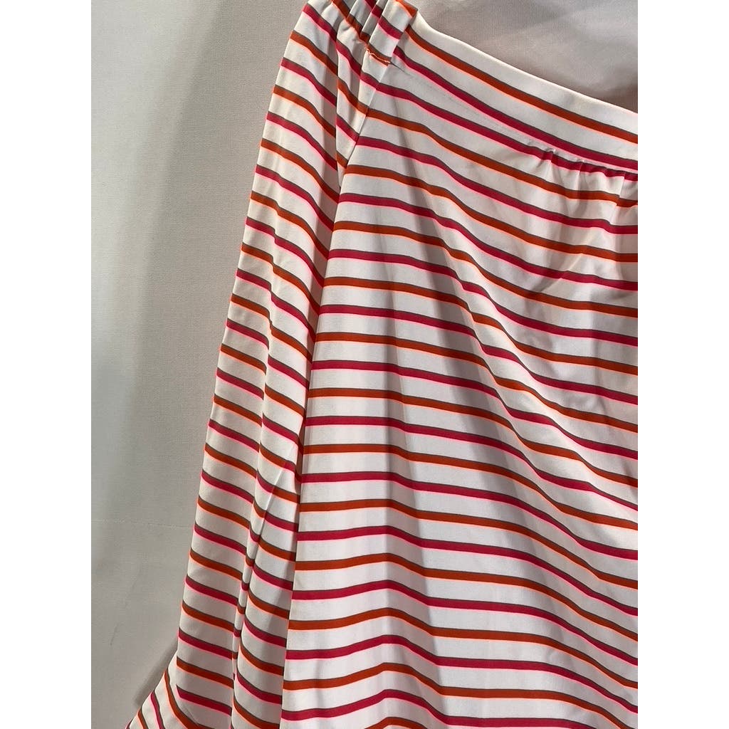 JUDE CONNALLY Women's Orange/White Demi Striped Off-The-Shoulder Top SZ S