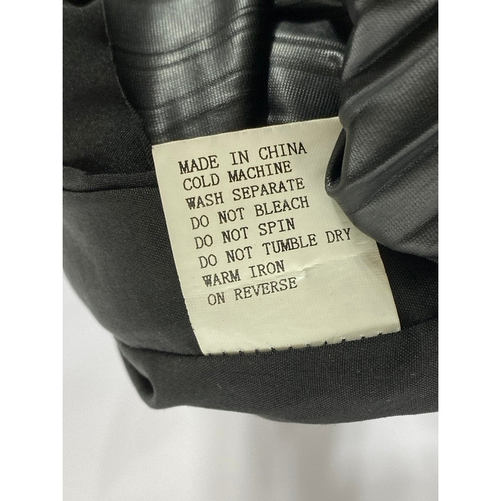 FRAZE Women's Black Pleated Faux-Leather Knee-Length A-Line Skirt SZ 20