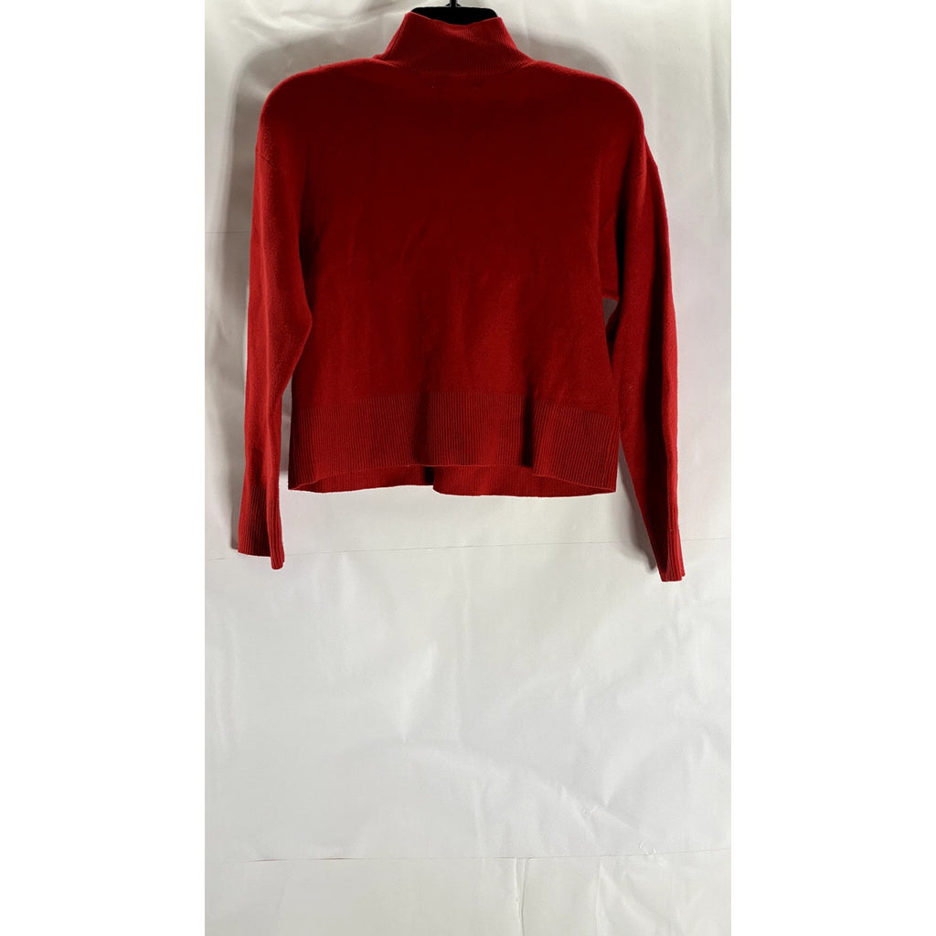 PRIMARK CARES Women's Red Knit Turtleneck Long Sleeve Sweater SZ S