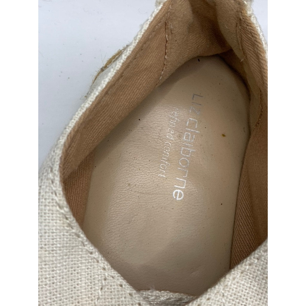 LIZ CLAIBORNE Women's White Textured Leckie Espadrille Sneakers SZ 7