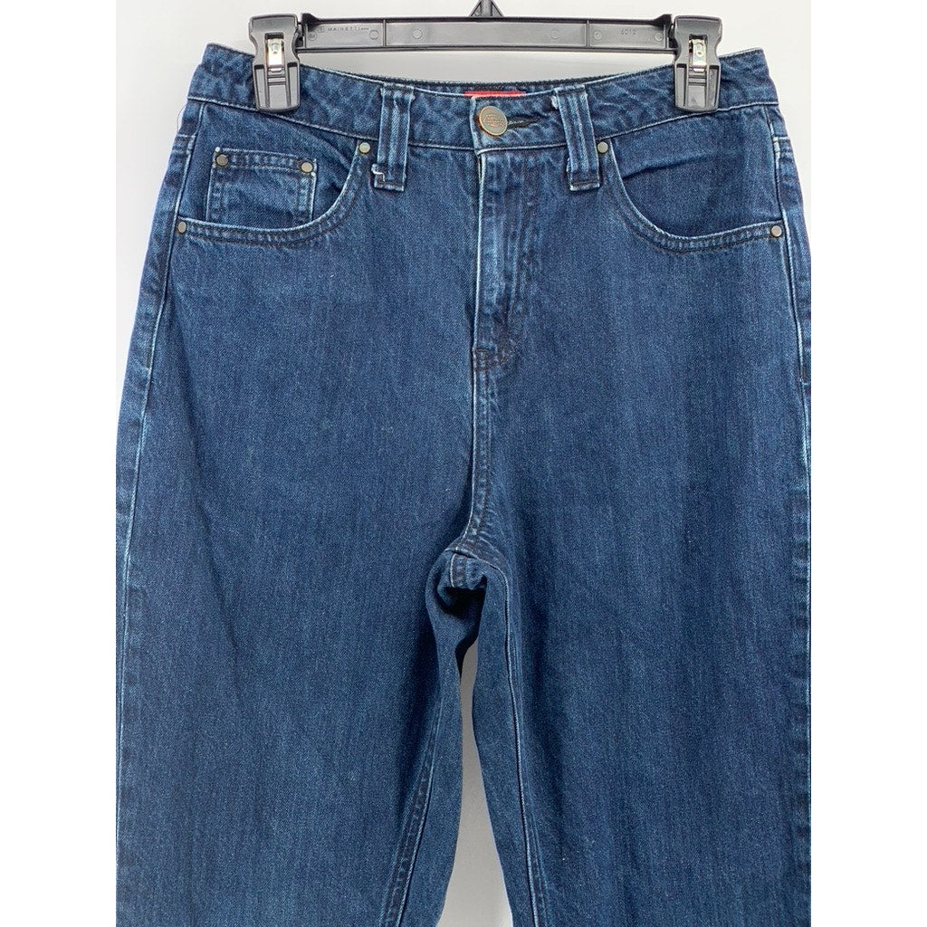 DICKIES Women's Vintage Y2K Blue Denim Cuffed Five-Pocket Jeans SZ 5/27