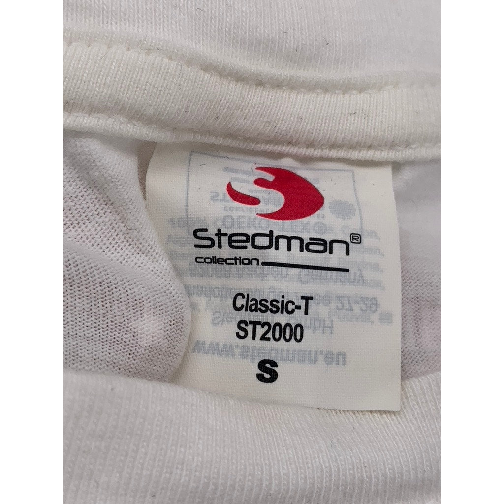 STEDMAN COLLECTION Men's White-Pink Crewneck Short Sleeve Casual T-Shirt SZ S