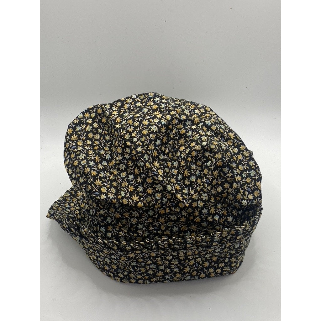 UNBRANDED Women’s Black Floral Print Ruffle Prairie Hat SZ L