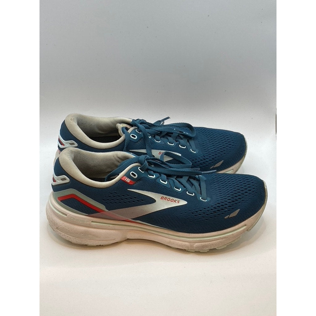 BROOKS Women's Blue Mesh Lace-Up Round Toe Active Running Shoes SZ 7