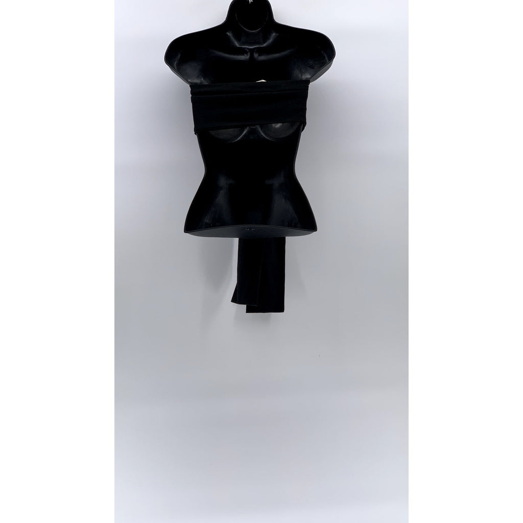SHEIN Women's Black Tie Bow Strapless Cropped Tank Top SZ M