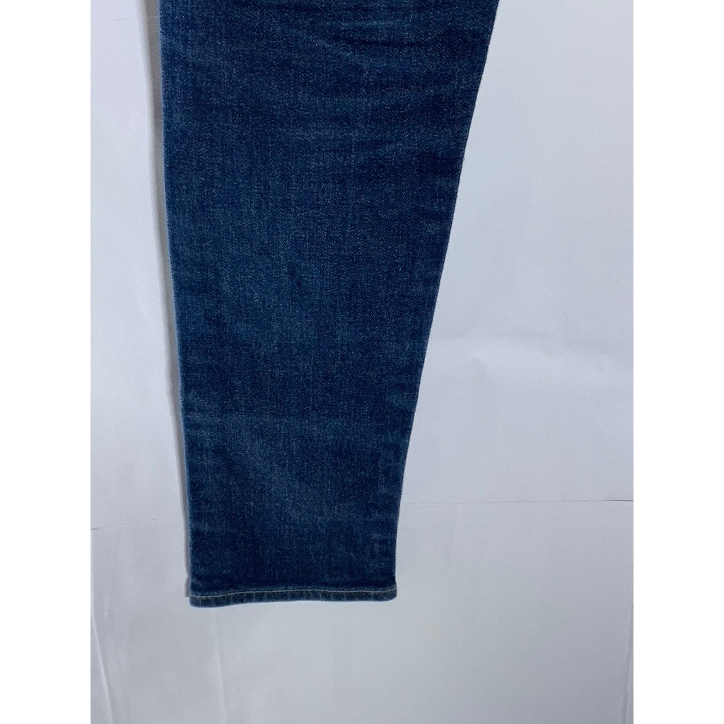 UNIQLO JEANS Men’s Dark Blue Straight-Leg Five-Pocket Denim Jeans SZ 30x34