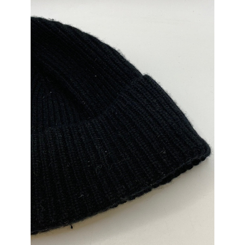 POLO RALPH LAUREN Men's Black Ribbed Embroidered Logo Beanie SZ OS