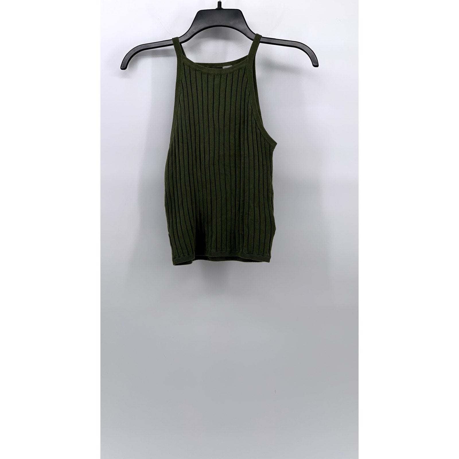 DIVIDED By H&M Women's Olive Green Ribbed High-Neck Sleeveless Top SZ S