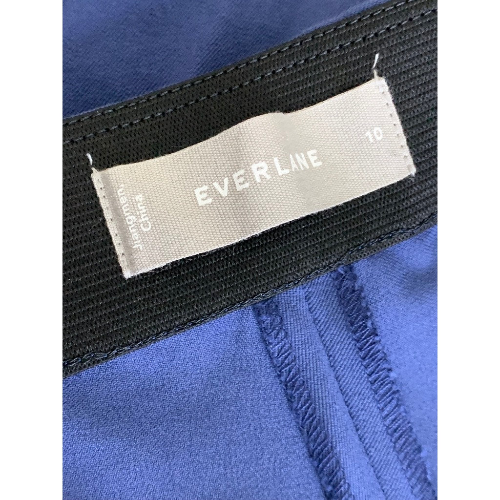 EVERLANE Women's Dark Blue Elastic-Waist Pull-On Stretch Dress Ankle Pant SZ 10