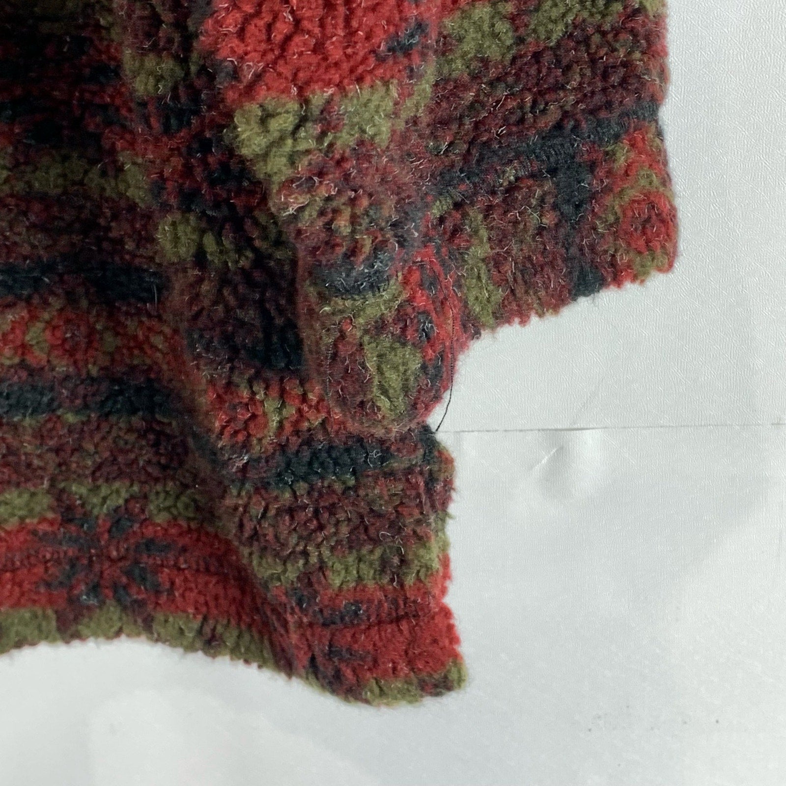 WOOLRICH Men's Red Printed Crewneck Long Sleeve Rugged Pullover Sweater SZ M