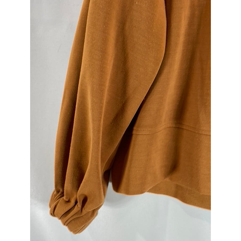 M  MAGASCHONI Women's Rust Crewneck Elastic Long Sleeve Pullover Sweatshirt SZ S