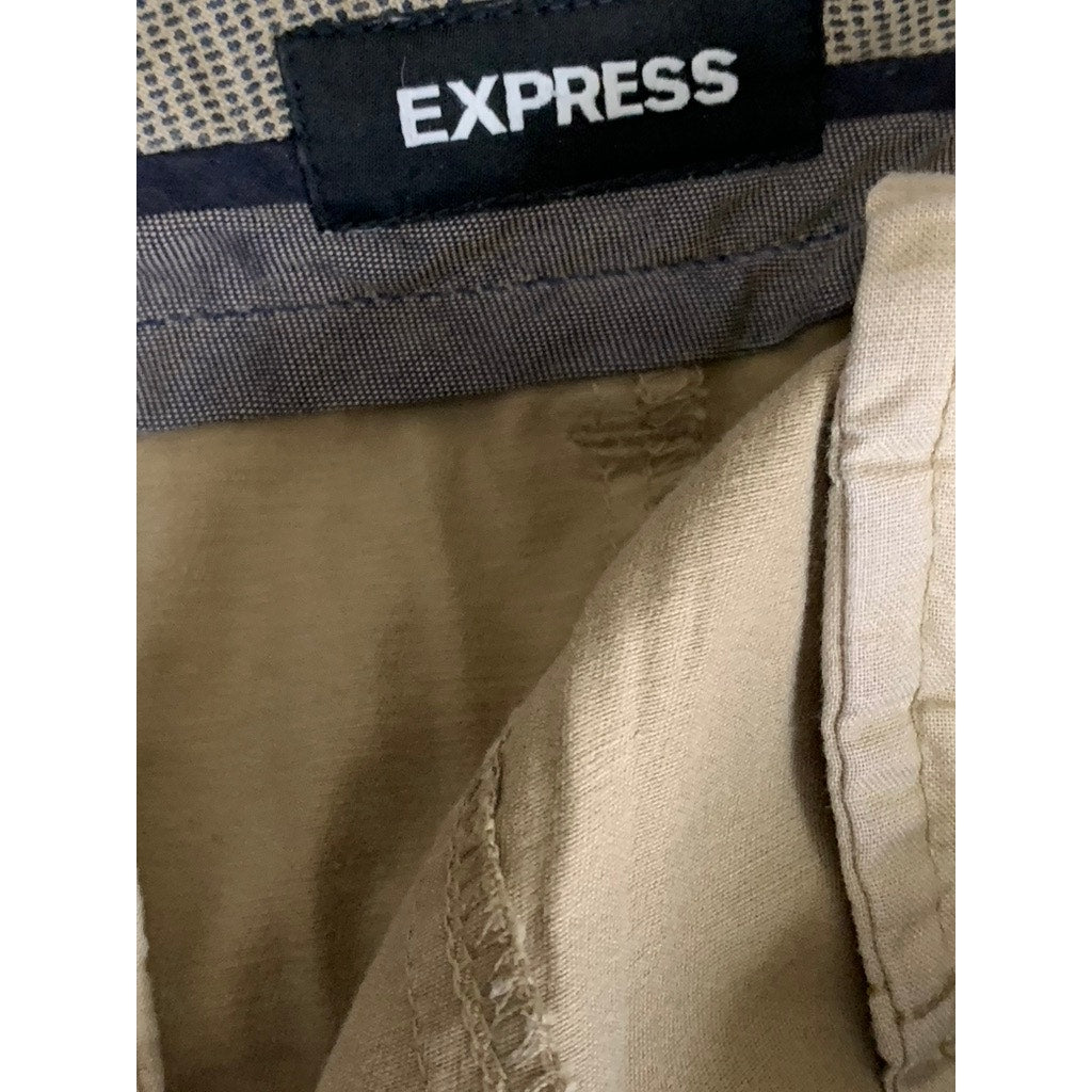 EXPRESS Men's Tan Classic-Fit Stretch Chino Shorts SZ 33