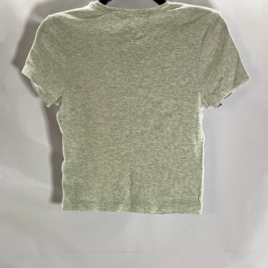 DIVIDED By H&M Women's Light Gray Ribbed Crewneck Short Sleeve Crop Top SZ L