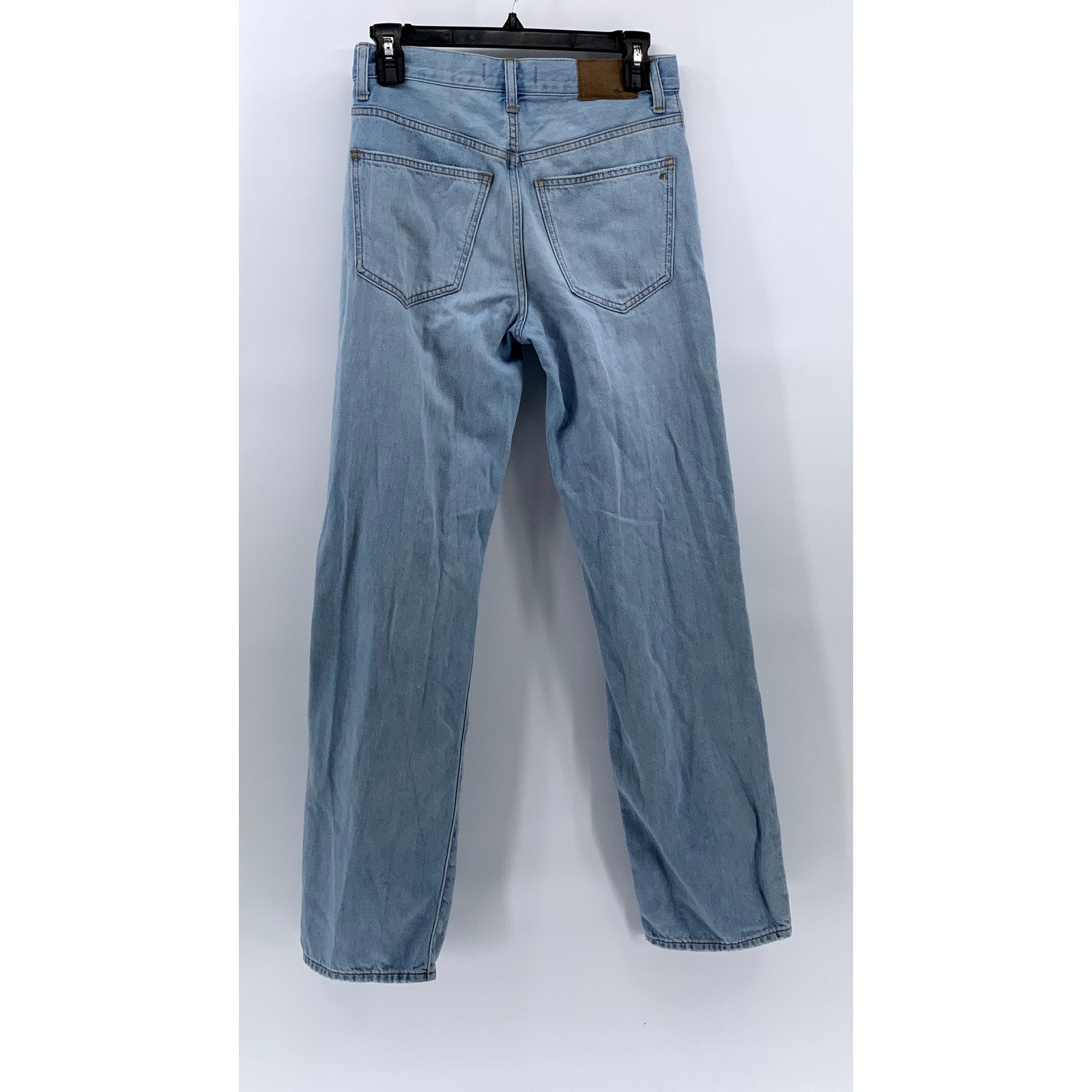 MADEWELL Women's Light Wash Distressed Low-Slung Straight Jeans SZ 24