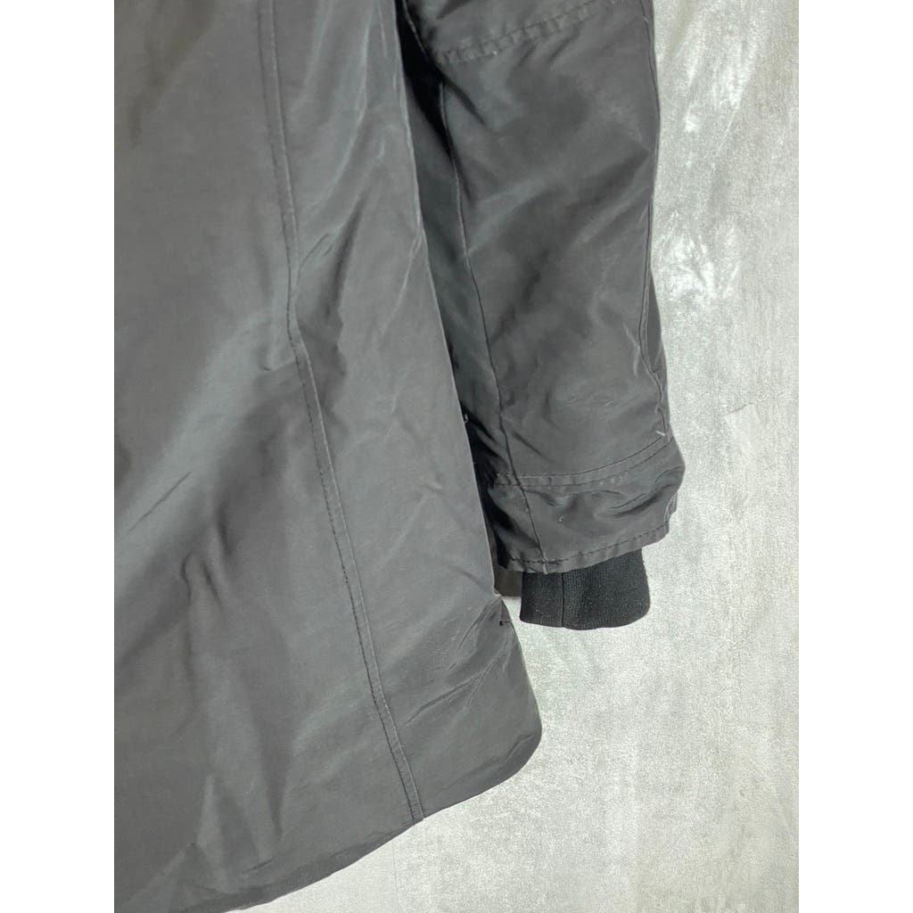 SCOTCH & SODA Men's Black Solid Zip-Up Hooded Water Resistant Parka Jacket SZ S