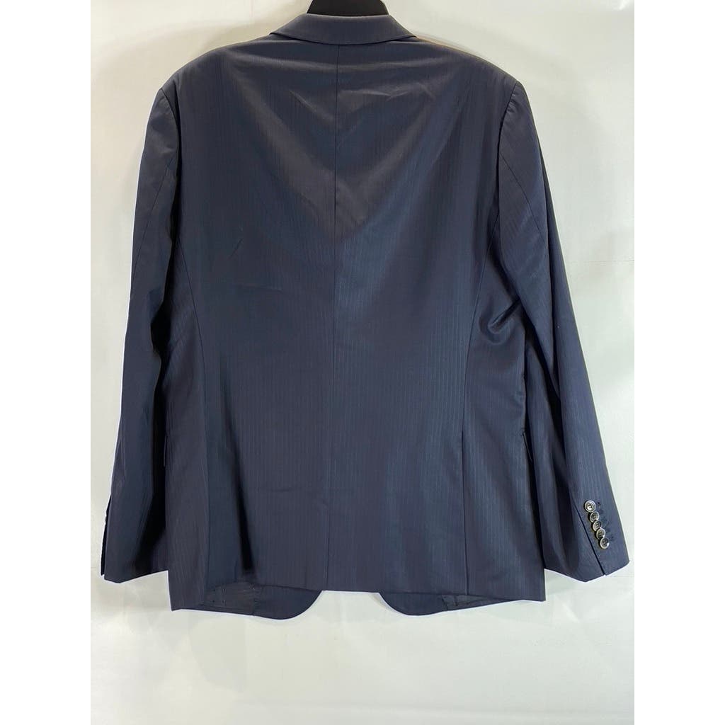 BOSS HUGO BOSS Men's Navy Tailored Wool-Silk Two-Button Suit Jacket SZ 42R