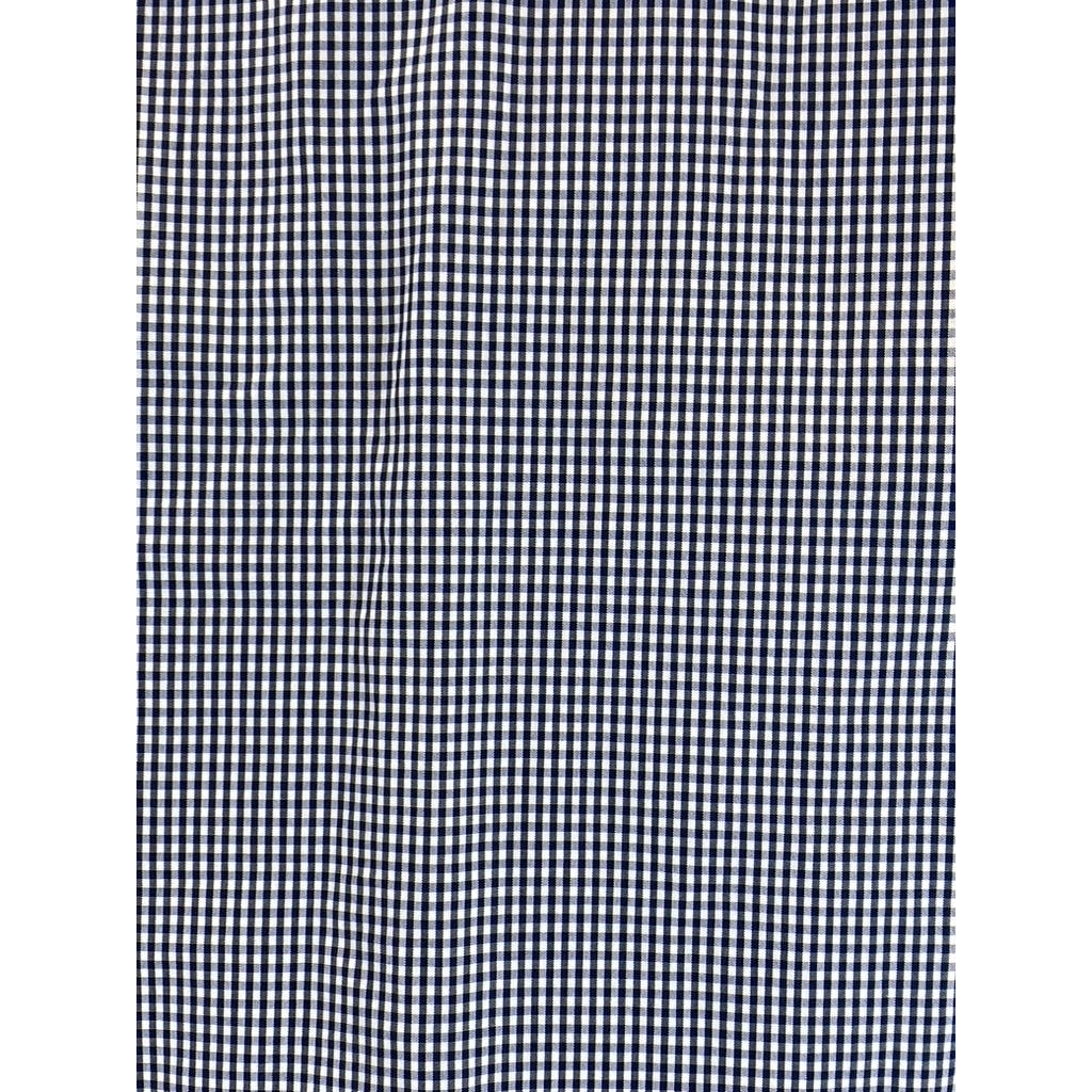 BANANA REPUBLIC Men's Navy Micro Gingham Slim-Fit No-Iron Button-Up Shirt SZ S