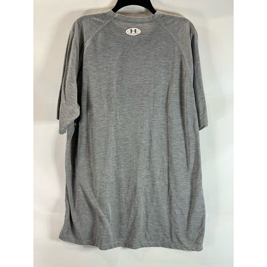 UNDER ARMOUR Men's Gray Crewneck HeatGear Short Sleeve T-Shirt SZ XL