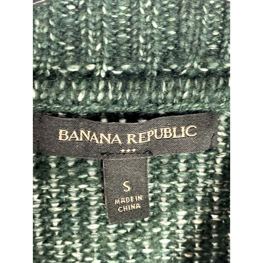 BANANA REPUBLIC Women's Dark Green Knit Mock-Neck Oversized Pullover Sweater SZS