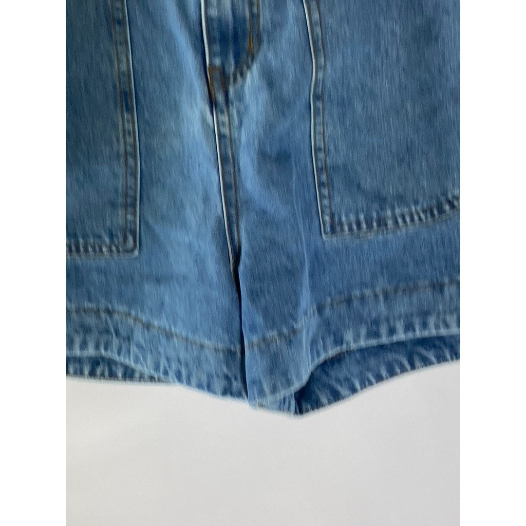 FRNCH Women's Blue Denim Tiffany Round-Hem Large Pocket Shorts SZ XS