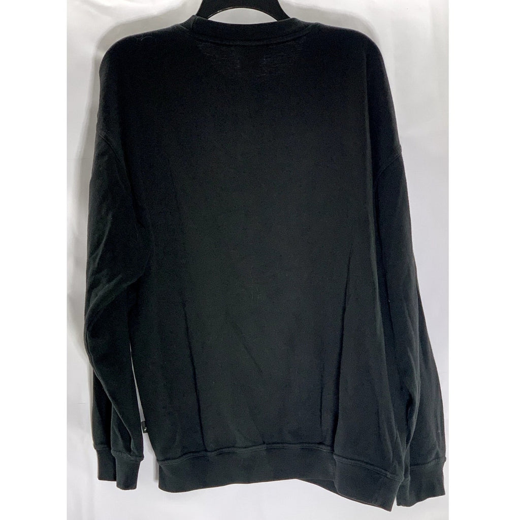 ADIDAS Men's Vintage Black/White Chest Logo Crewneck Long Sleeve T-Shirt SZ L