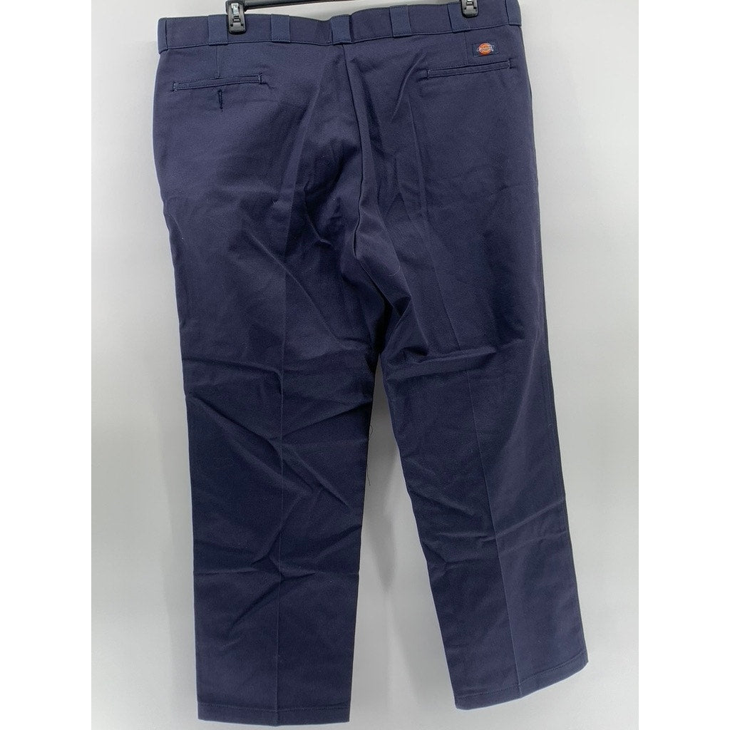 DICKIES Men's Navy Blue 874 Original Fit Straight-Leg Work Pants SZ 46x32