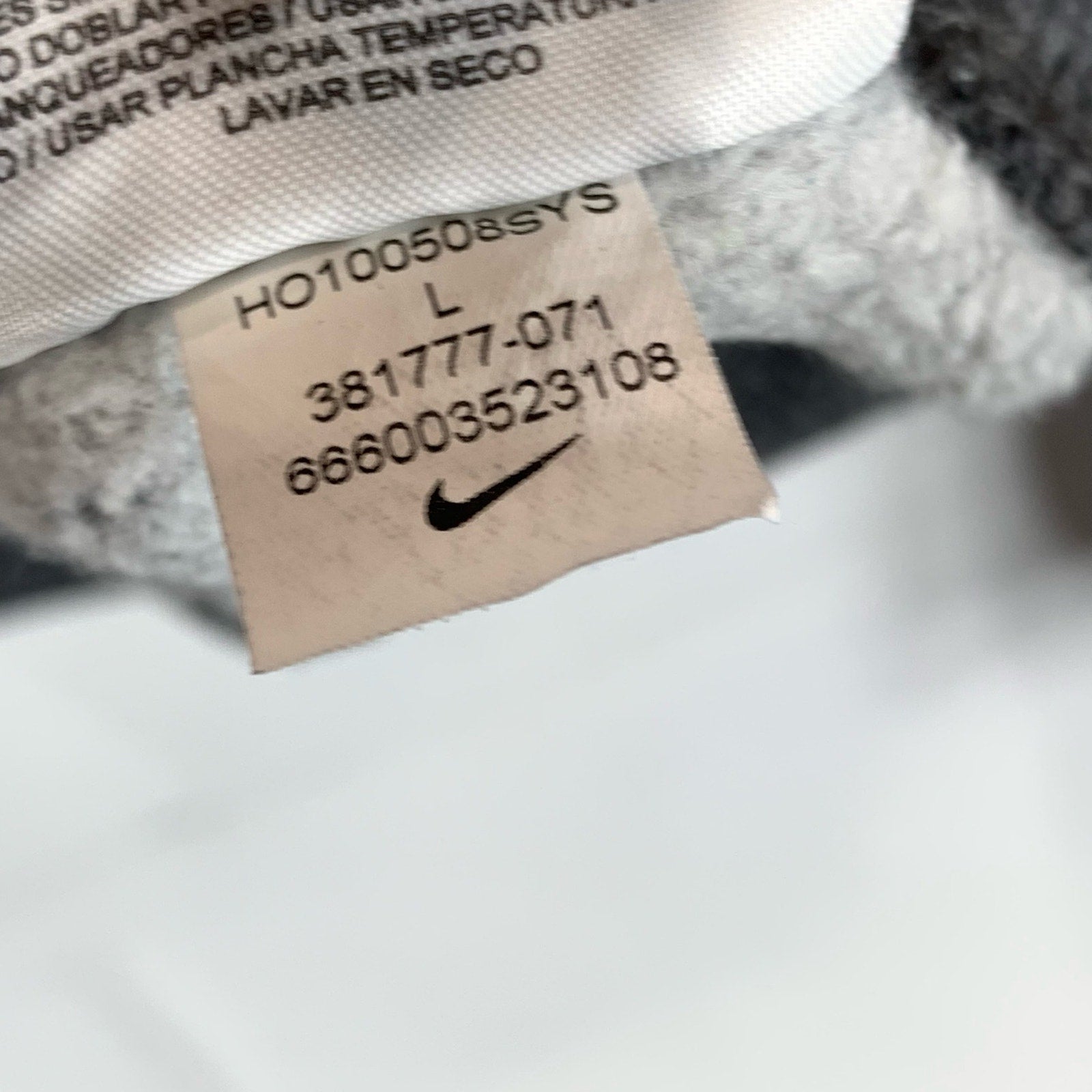 NIKE Men's Gray Logo Regular-Fit Pullover Hoodie SZ L