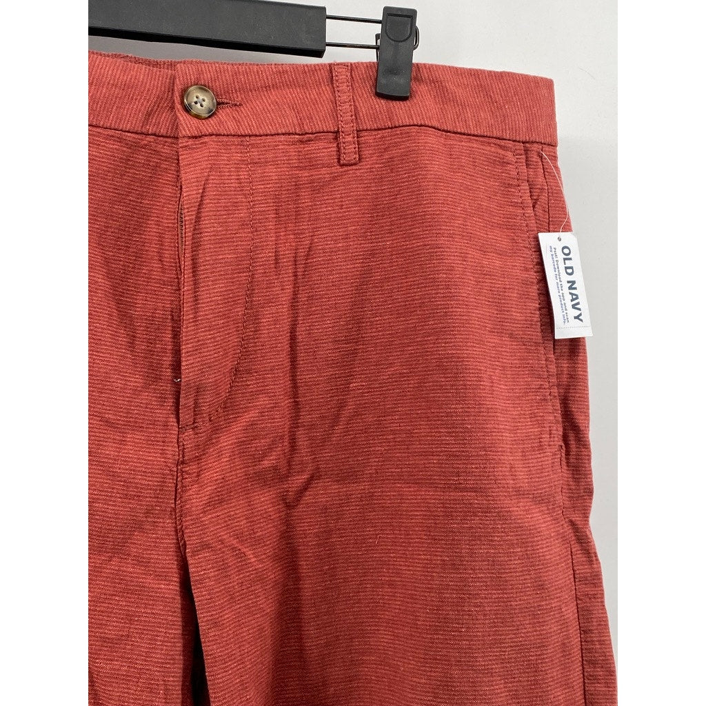 OLD NAVY Men's Amberglow Red 8" Rotation Linen-Blend Chino Shorts SZ 34