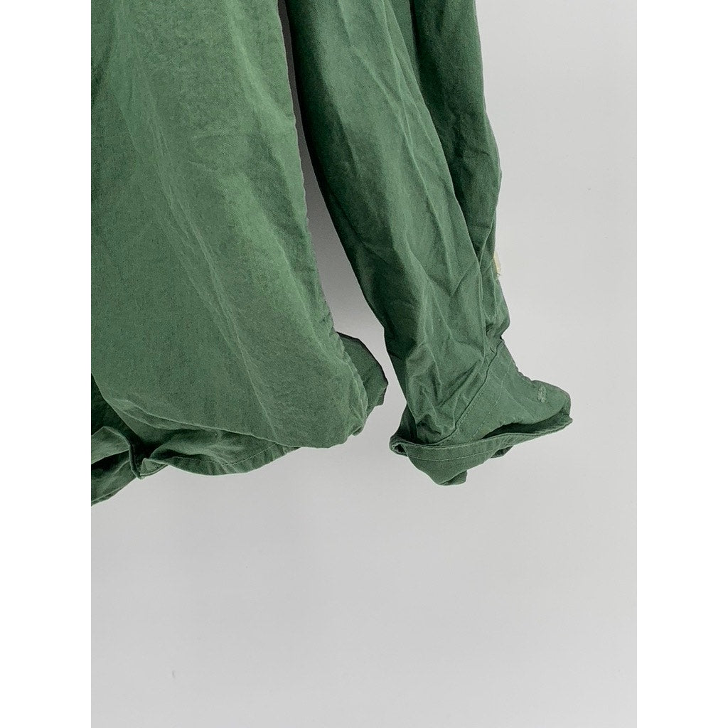 BITTER CELLS Women's Green Button-Up Long Sleeve Top SZ F(OS)