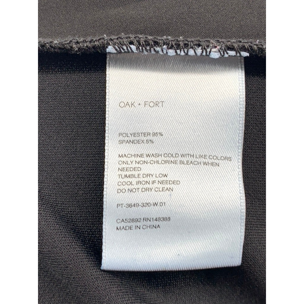 OAK+FORT Women's Black Elastic Waist Wide-Leg Pant SZ XS