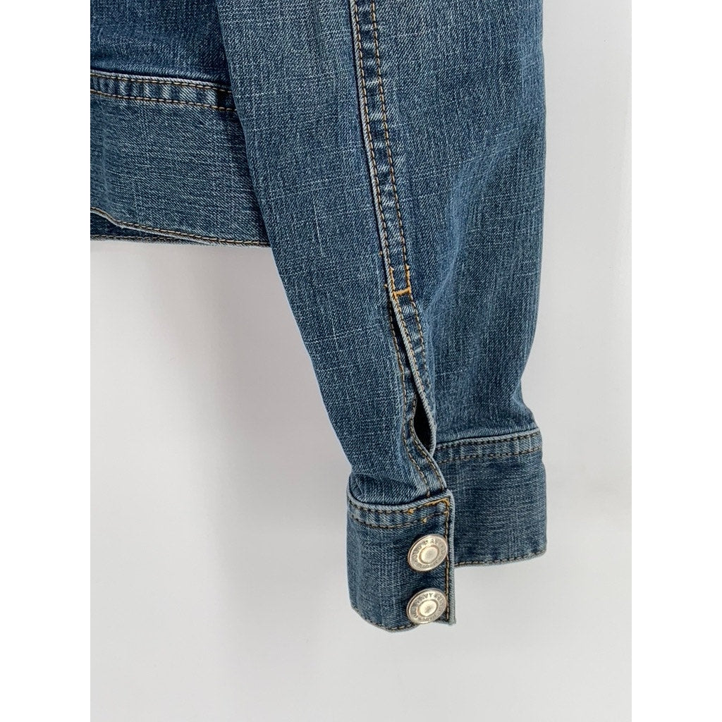OLD NAVY Women's Blue Vintage Denim Stretch Button-Up Jacket SZ XS