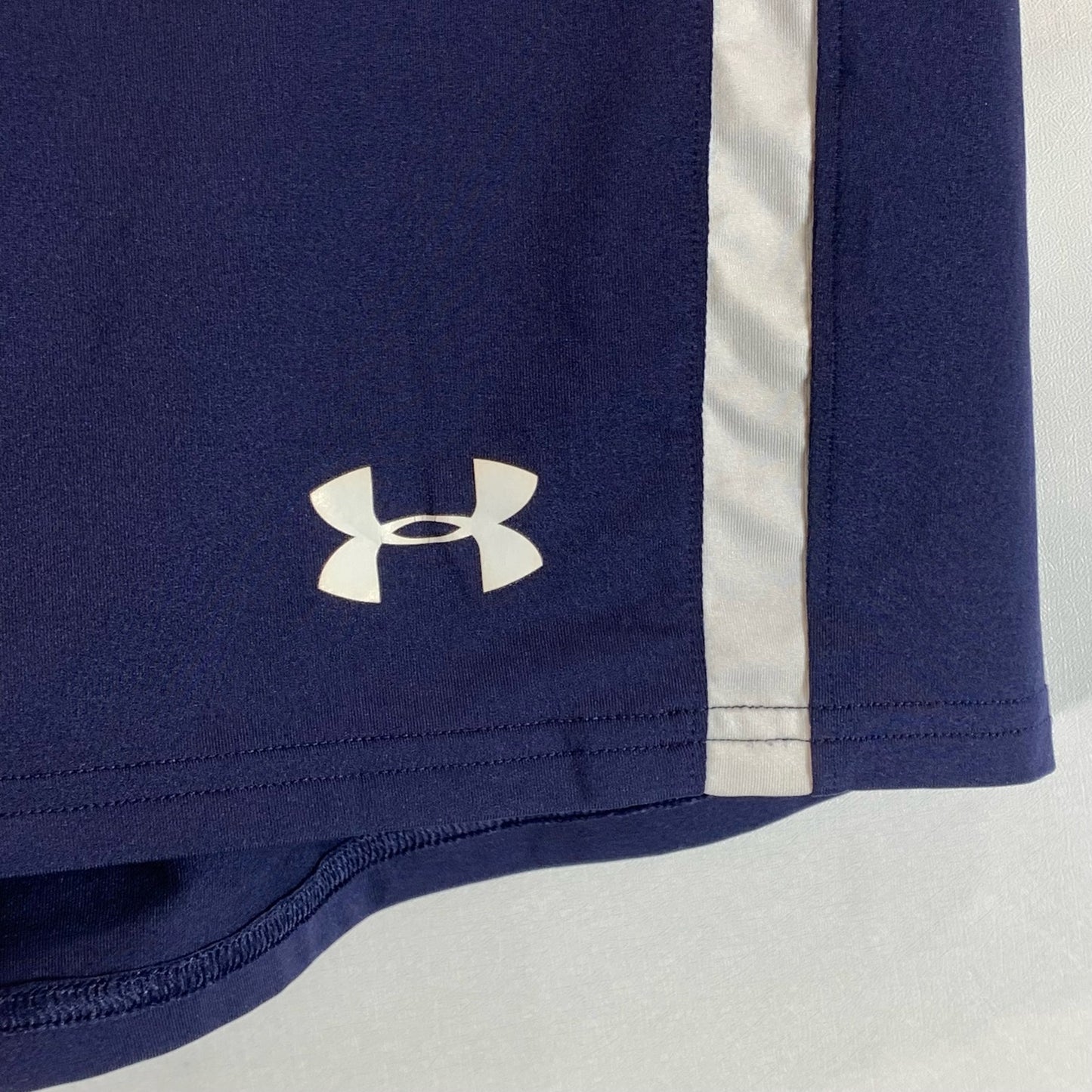 UNDER ARMOUR Men's Navy/White UA Signature Pull-On Fitted Active Shorts SZ L